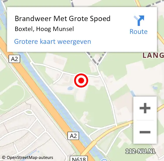 Locatie op kaart van de 112 melding: Brandweer Met Grote Spoed Naar Boxtel, Hoog Munsel op 16 juni 2023 20:05