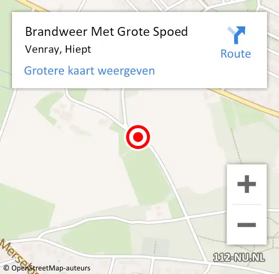 Locatie op kaart van de 112 melding: Brandweer Met Grote Spoed Naar Venray, Hiept op 16 juni 2023 20:40