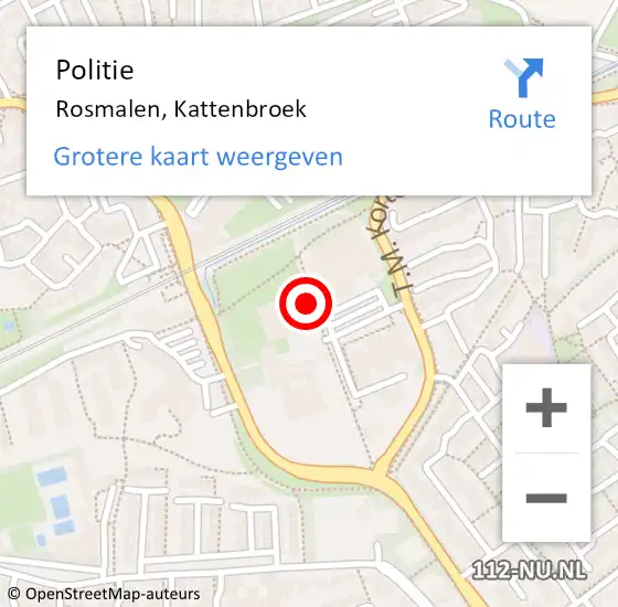 Locatie op kaart van de 112 melding: Politie Rosmalen, Kattenbroek op 16 juni 2023 21:08