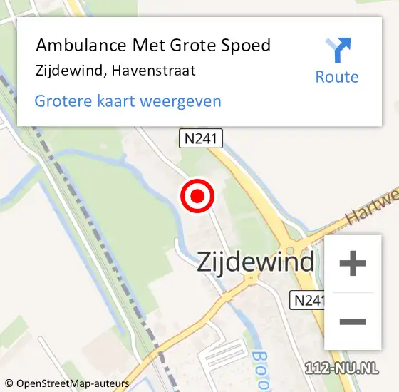 Locatie op kaart van de 112 melding: Ambulance Met Grote Spoed Naar Zijdewind, Havenstraat op 16 juni 2023 21:43
