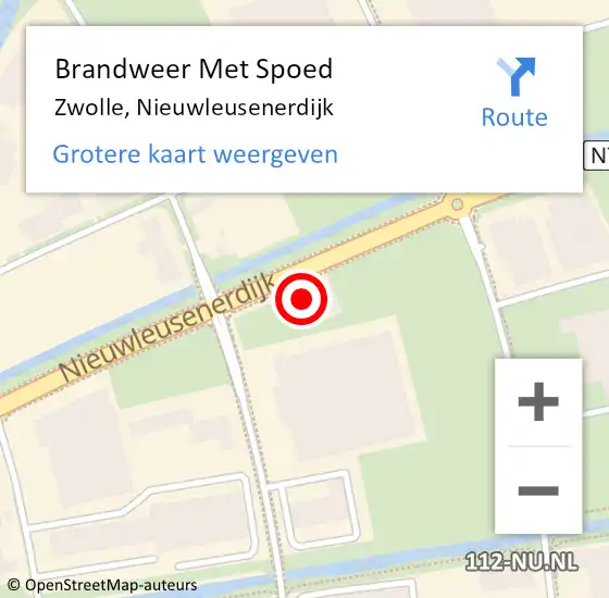 Locatie op kaart van de 112 melding: Brandweer Met Spoed Naar Zwolle, Nieuwleusenerdijk op 16 juni 2023 21:58