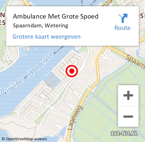 Locatie op kaart van de 112 melding: Ambulance Met Grote Spoed Naar Spaarndam, Wetering op 16 juni 2023 23:24