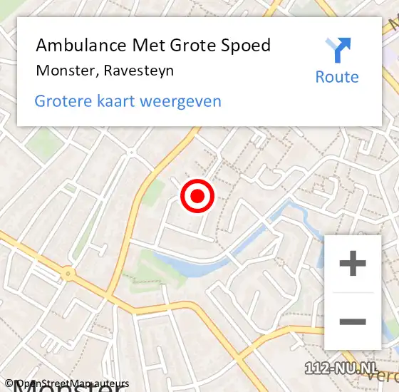 Locatie op kaart van de 112 melding: Ambulance Met Grote Spoed Naar Monster, Ravesteyn op 16 juni 2023 23:27