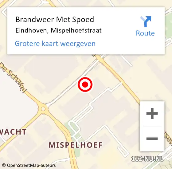 Locatie op kaart van de 112 melding: Brandweer Met Spoed Naar Eindhoven, Mispelhoefstraat op 17 juni 2023 00:28