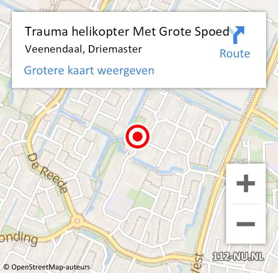 Locatie op kaart van de 112 melding: Trauma helikopter Met Grote Spoed Naar Veenendaal, Driemaster op 17 juni 2023 00:32