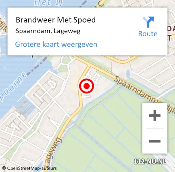 Locatie op kaart van de 112 melding: Brandweer Met Spoed Naar Spaarndam, Lageweg op 17 juni 2023 00:38