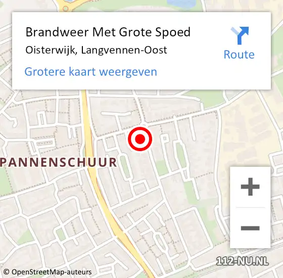 Locatie op kaart van de 112 melding: Brandweer Met Grote Spoed Naar Oisterwijk, Langvennen-Oost op 17 juni 2023 00:38