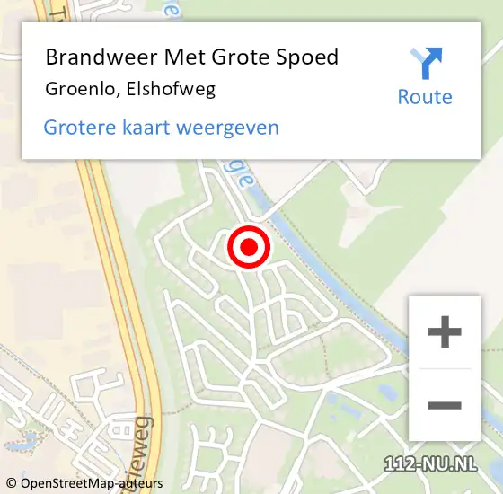 Locatie op kaart van de 112 melding: Brandweer Met Grote Spoed Naar Groenlo, Elshofweg op 17 juni 2023 01:11