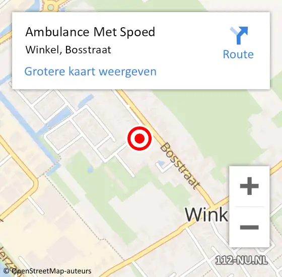 Locatie op kaart van de 112 melding: Ambulance Met Spoed Naar Winkel, Bosstraat op 17 juni 2023 01:29