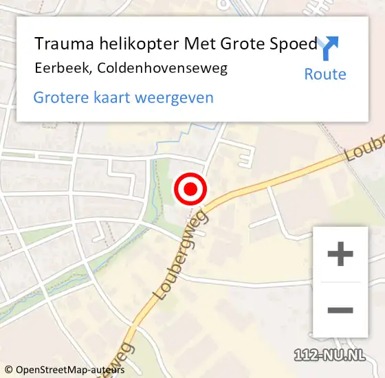 Locatie op kaart van de 112 melding: Trauma helikopter Met Grote Spoed Naar Eerbeek, Coldenhovenseweg op 17 juni 2023 02:29