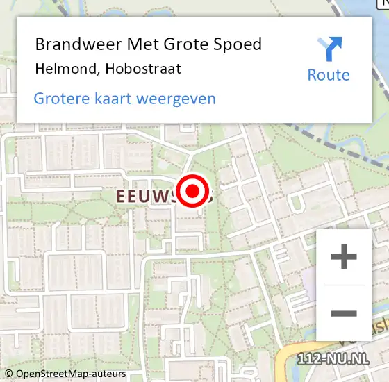 Locatie op kaart van de 112 melding: Brandweer Met Grote Spoed Naar Helmond, Hobostraat op 17 juni 2023 03:21