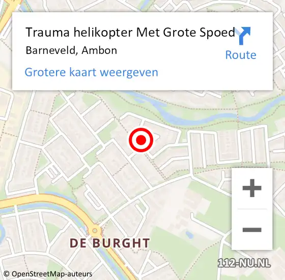 Locatie op kaart van de 112 melding: Trauma helikopter Met Grote Spoed Naar Barneveld, Ambon op 17 juni 2023 03:29