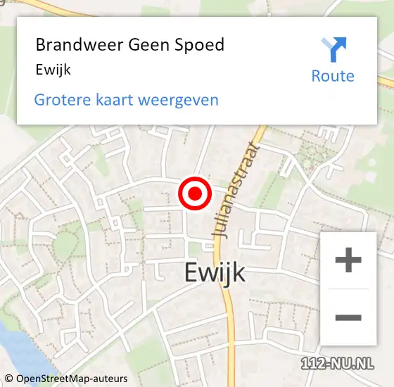 Locatie op kaart van de 112 melding: Brandweer Geen Spoed Naar Ewijk op 17 juni 2023 04:09