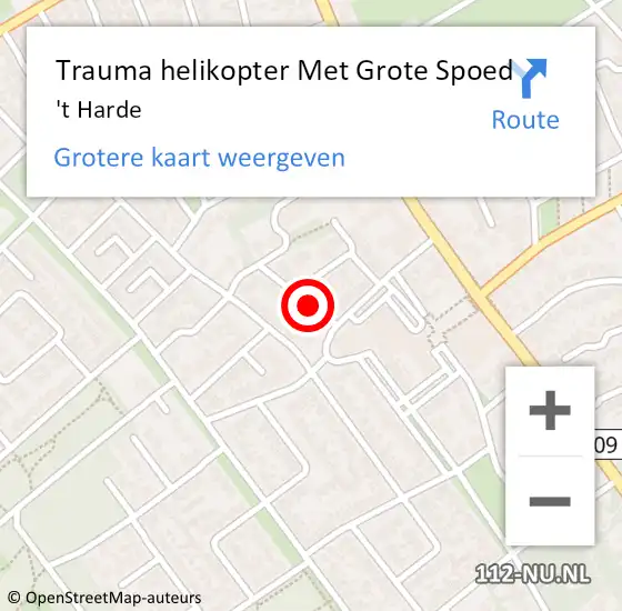 Locatie op kaart van de 112 melding: Trauma helikopter Met Grote Spoed Naar 't Harde op 17 juni 2023 04:25