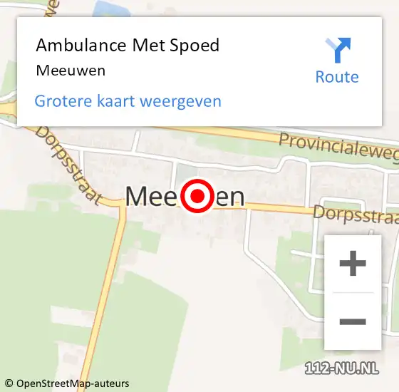 Locatie op kaart van de 112 melding: Ambulance Met Spoed Naar Meeuwen op 17 juni 2023 04:46