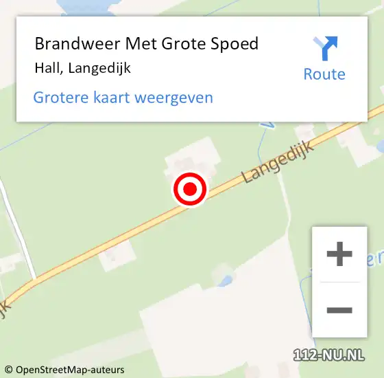 Locatie op kaart van de 112 melding: Brandweer Met Grote Spoed Naar Hall, Langedijk op 17 juni 2023 06:19