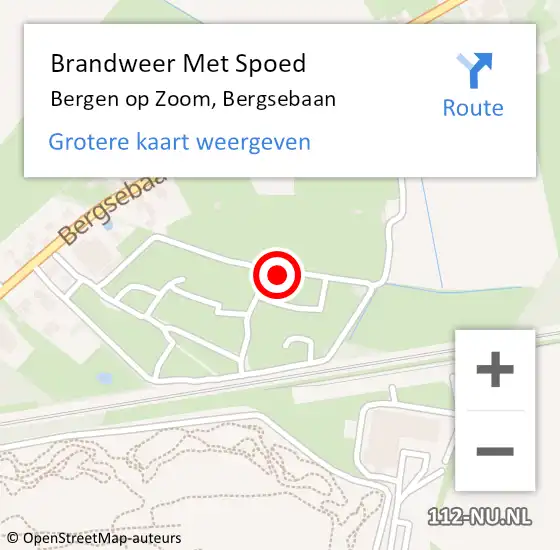 Locatie op kaart van de 112 melding: Brandweer Met Spoed Naar Bergen op Zoom, Bergsebaan op 17 juni 2023 06:43