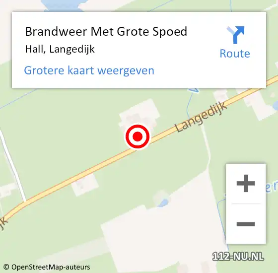 Locatie op kaart van de 112 melding: Brandweer Met Grote Spoed Naar Hall, Langedijk op 17 juni 2023 06:45