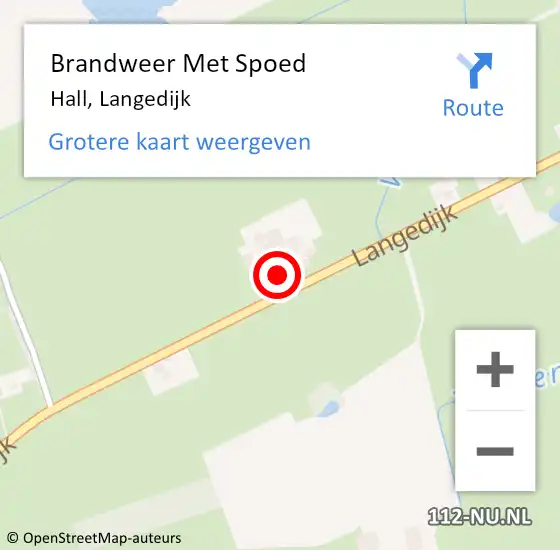 Locatie op kaart van de 112 melding: Brandweer Met Spoed Naar Hall, Langedijk op 17 juni 2023 07:20