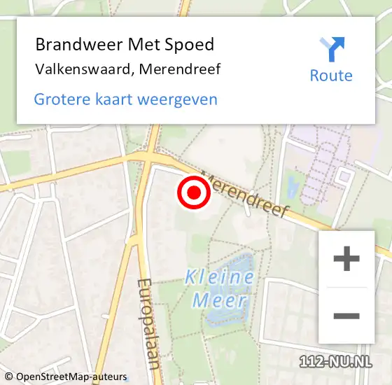 Locatie op kaart van de 112 melding: Brandweer Met Spoed Naar Valkenswaard, Merendreef op 17 juni 2023 07:47