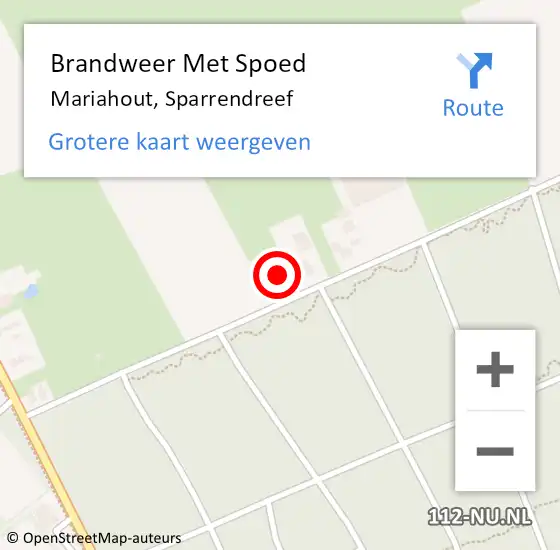 Locatie op kaart van de 112 melding: Brandweer Met Spoed Naar Mariahout, Sparrendreef op 17 juni 2023 07:49