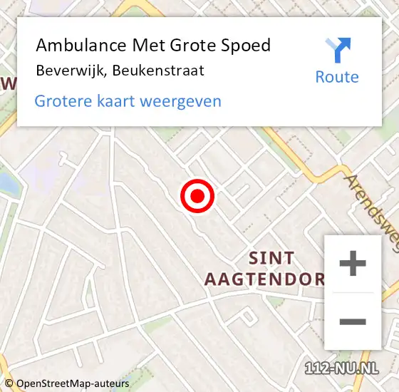 Locatie op kaart van de 112 melding: Ambulance Met Grote Spoed Naar Beverwijk, Beukenstraat op 17 juni 2023 09:21