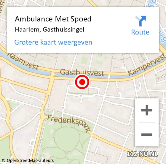 Locatie op kaart van de 112 melding: Ambulance Met Spoed Naar Haarlem, Gasthuissingel op 17 juni 2023 09:53