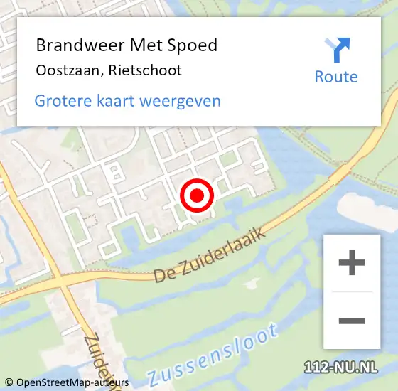 Locatie op kaart van de 112 melding: Brandweer Met Spoed Naar Oostzaan, Rietschoot op 17 juni 2023 10:27