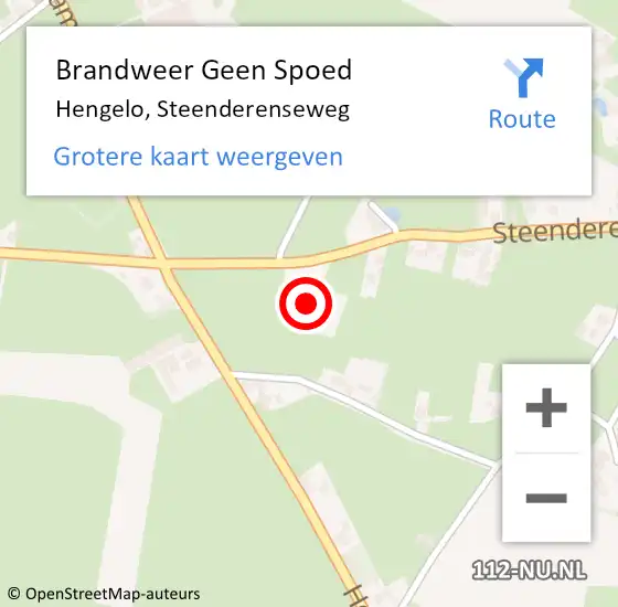 Locatie op kaart van de 112 melding: Brandweer Geen Spoed Naar Hengelo, Steenderenseweg op 17 juni 2023 10:28