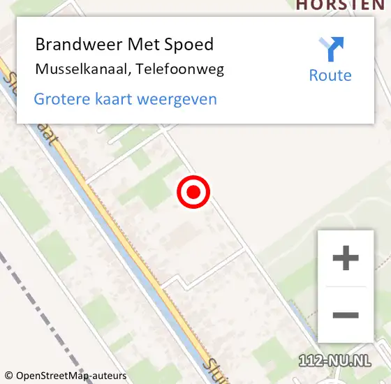 Locatie op kaart van de 112 melding: Brandweer Met Spoed Naar Musselkanaal, Telefoonweg op 17 juni 2023 11:01