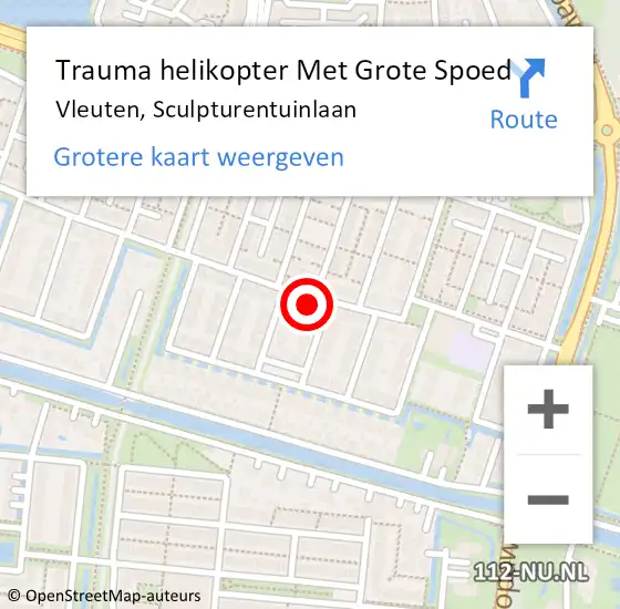 Locatie op kaart van de 112 melding: Trauma helikopter Met Grote Spoed Naar Vleuten, Sculpturentuinlaan op 17 juni 2023 11:06