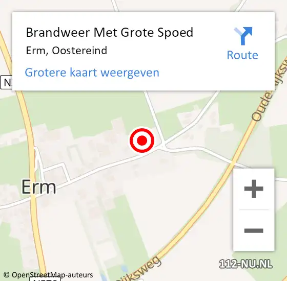 Locatie op kaart van de 112 melding: Brandweer Met Grote Spoed Naar Erm, Oostereind op 17 juni 2023 11:08