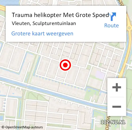 Locatie op kaart van de 112 melding: Trauma helikopter Met Grote Spoed Naar Vleuten, Sculpturentuinlaan op 17 juni 2023 11:12