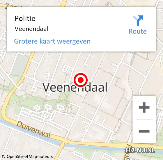 Locatie op kaart van de 112 melding: Politie Veenendaal op 17 juni 2023 11:17