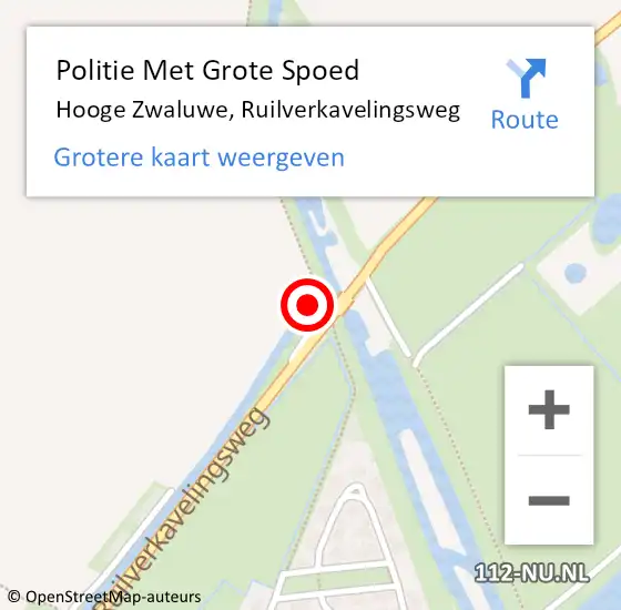 Locatie op kaart van de 112 melding: Politie Met Grote Spoed Naar Hooge Zwaluwe, Ruilverkavelingsweg op 17 juni 2023 11:32