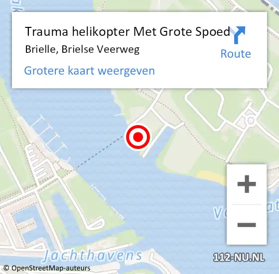 Locatie op kaart van de 112 melding: Trauma helikopter Met Grote Spoed Naar Brielle, Brielse Veerweg op 17 juni 2023 12:29