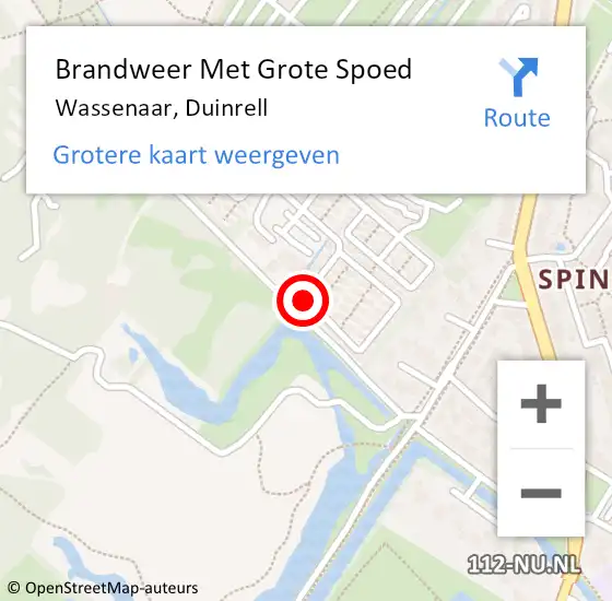 Locatie op kaart van de 112 melding: Brandweer Met Grote Spoed Naar Wassenaar, Duinrell op 17 juni 2023 12:34