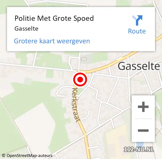 Locatie op kaart van de 112 melding: Politie Met Grote Spoed Naar Gasselte op 17 juni 2023 13:14