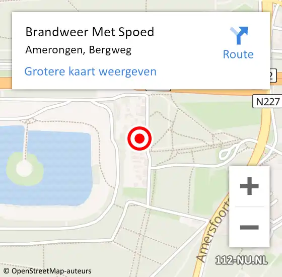 Locatie op kaart van de 112 melding: Brandweer Met Spoed Naar Amerongen, Bergweg op 17 juni 2023 13:16