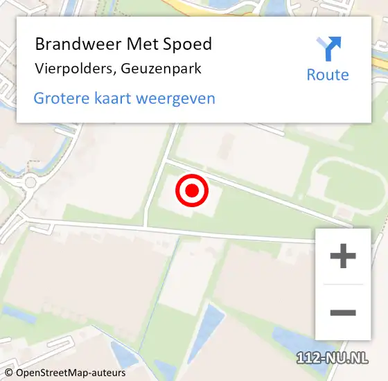 Locatie op kaart van de 112 melding: Brandweer Met Spoed Naar Vierpolders, Geuzenpark op 17 juni 2023 13:51