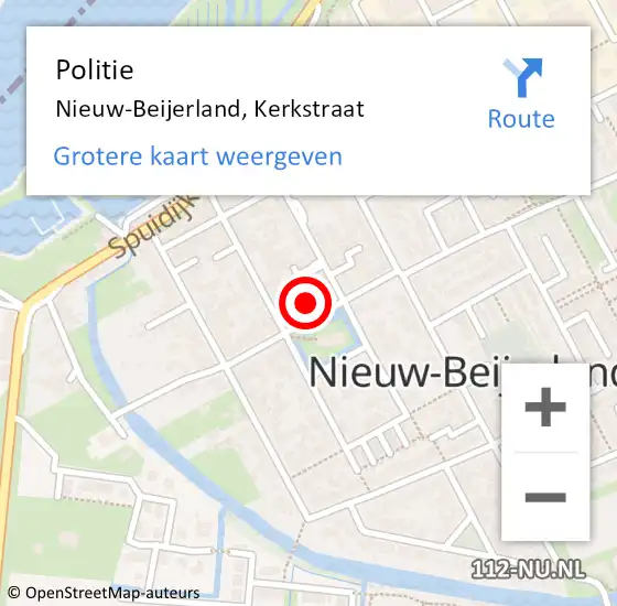 Locatie op kaart van de 112 melding: Politie Nieuw-Beijerland, Kerkstraat op 17 juni 2023 13:58