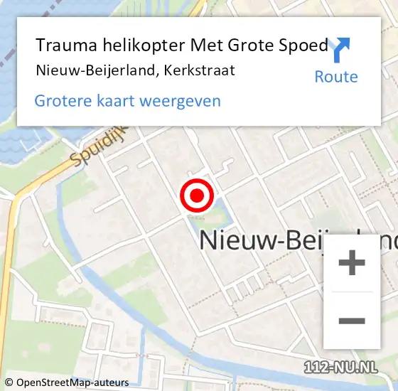 Locatie op kaart van de 112 melding: Trauma helikopter Met Grote Spoed Naar Nieuw-Beijerland, Kerkstraat op 17 juni 2023 14:00