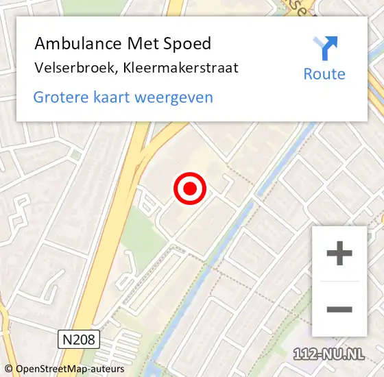 Locatie op kaart van de 112 melding: Ambulance Met Spoed Naar Velserbroek, Kleermakerstraat op 17 juni 2023 14:31