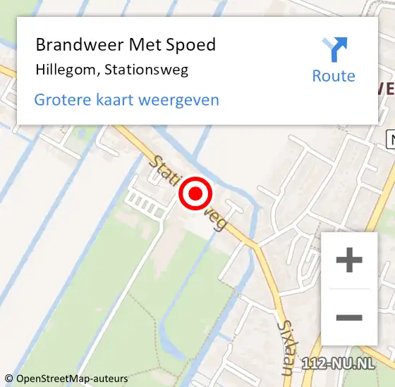 Locatie op kaart van de 112 melding: Brandweer Met Spoed Naar Hillegom, Stationsweg op 29 augustus 2014 11:17