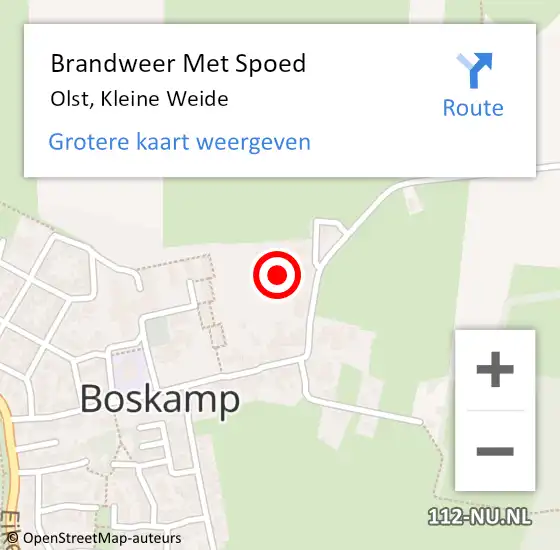 Locatie op kaart van de 112 melding: Brandweer Met Spoed Naar Olst, Kleine Weide op 17 juni 2023 15:21