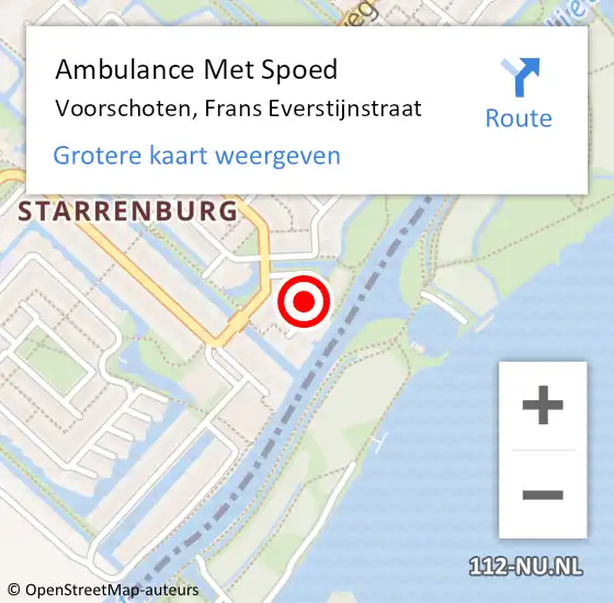 Locatie op kaart van de 112 melding: Ambulance Met Spoed Naar Voorschoten, Frans Everstijnstraat op 17 juni 2023 15:28