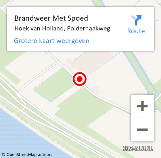 Locatie op kaart van de 112 melding: Brandweer Met Spoed Naar Hoek van Holland, Polderhaakweg op 17 juni 2023 15:45