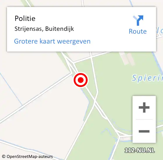 Locatie op kaart van de 112 melding: Politie Strijensas, Buitendijk op 17 juni 2023 16:24
