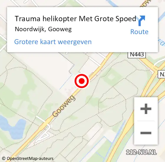 Locatie op kaart van de 112 melding: Trauma helikopter Met Grote Spoed Naar Noordwijk, Gooweg op 17 juni 2023 16:50