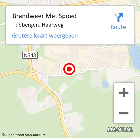 Locatie op kaart van de 112 melding: Brandweer Met Spoed Naar Tubbergen, Haarweg op 17 juni 2023 17:22